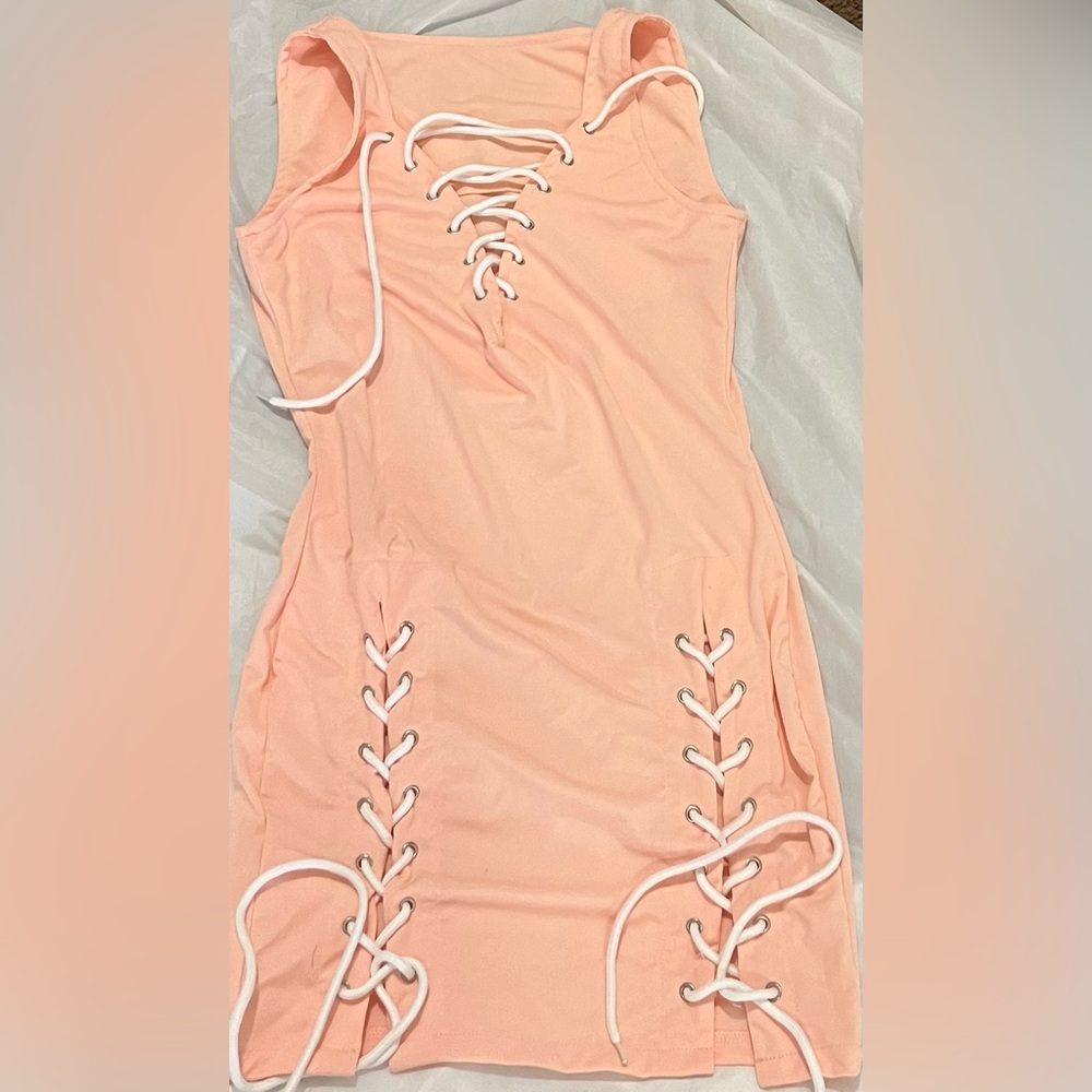 New mini dress peach color